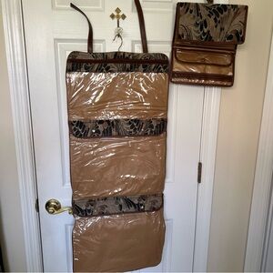 Vtg 2pc Neiman Marcus Lipton Design travel lingerie Bag 38”x 16” & makeup bag